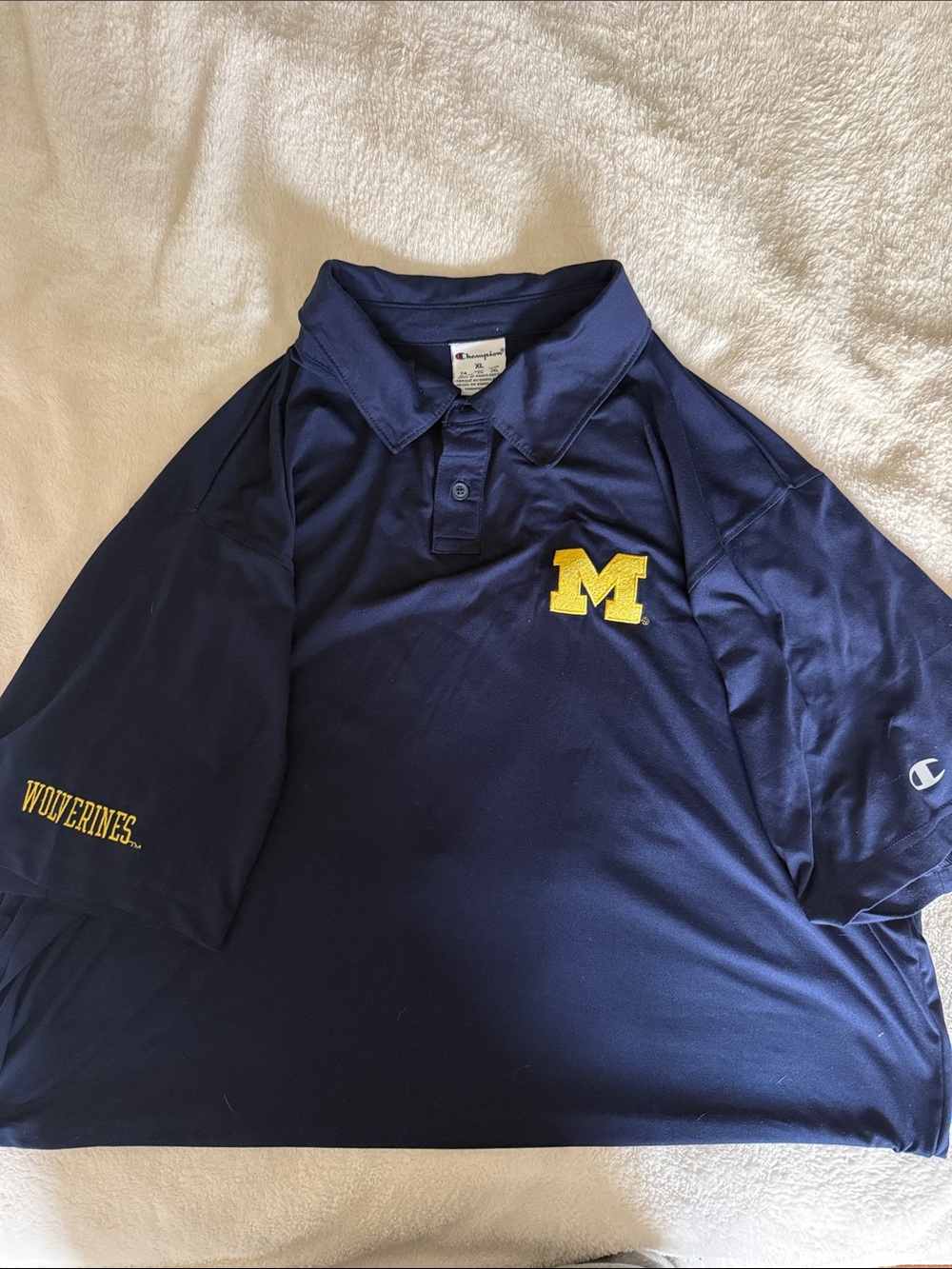UofM Champion Navy Wolverines Polo Shirt